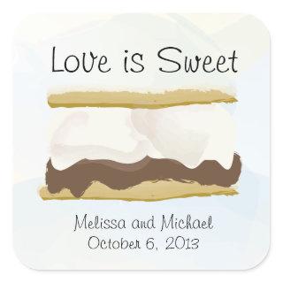 Smores Love Is Sweet Square Sticker