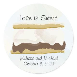 Smores Love Is Sweet Wedding Classic Round Sticker