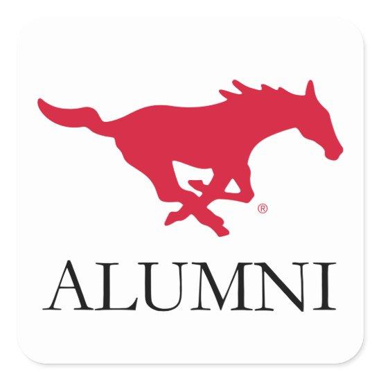 SMU Mustangs Alumni Square Sticker