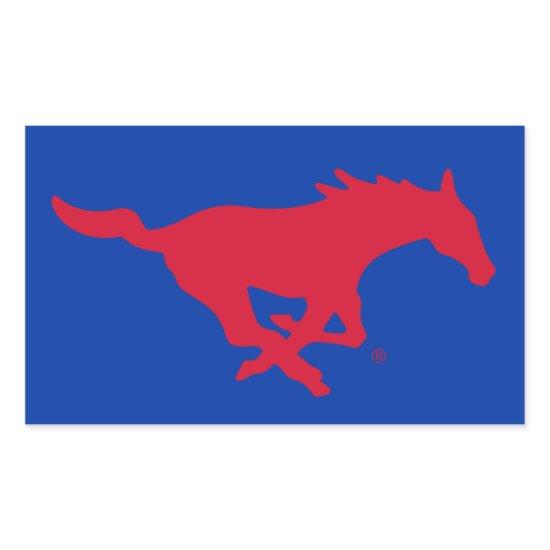 SMU Mustangs Logo Rectangular Sticker