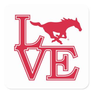 SMU Mustangs Love Square Sticker