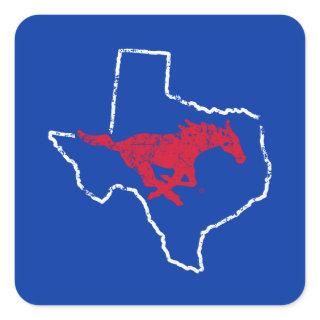 SMU Mustangs State Love Square Sticker