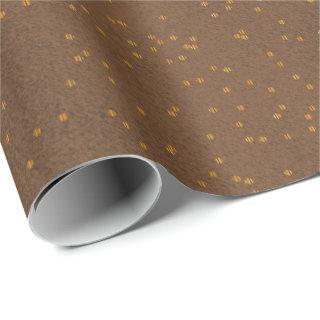 Smudge Brown with Gold Confetti Dots
