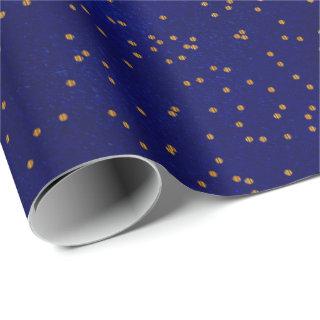 Smudge Dark Blue Gold Confetti Dots