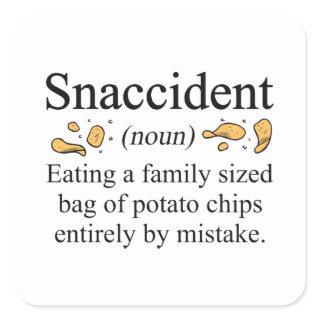 Snaccident Potato Chips Square Sticker