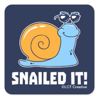 Snailed It Square Sticker