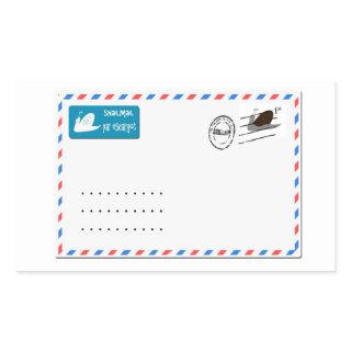 Snailmail with copy space for addresses rectangular sticker