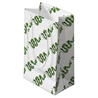 Snake Black and Green Print Silhouette Small Gift Bag