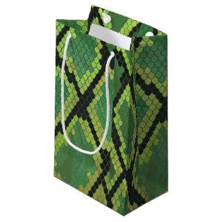 Snake Black and Green Print Small Gift Bag