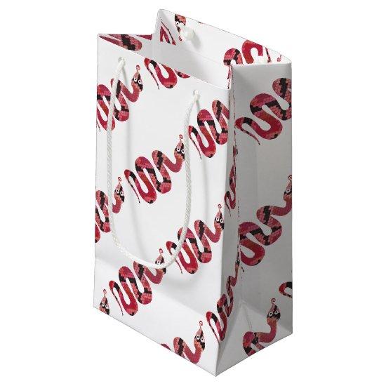 Snake Black and Red Silhouettes Small Gift Bag