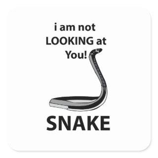 Snake I am Not Looking At You Funny Snake Square Sticker
