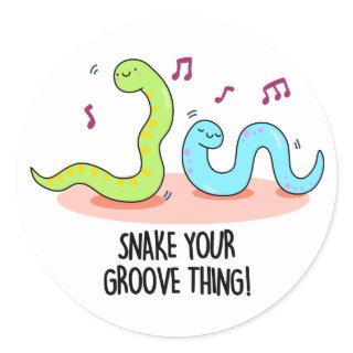 Snake Your Groove Thing Funny Disco Pun  Classic Round Sticker