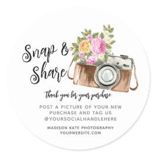 Snap & Share Camera Business Round Sticker