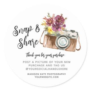 Snap & Share Camera Business Round Sticker