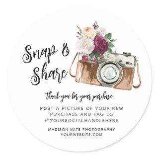 Snap & Share Camera Business Round Sticker