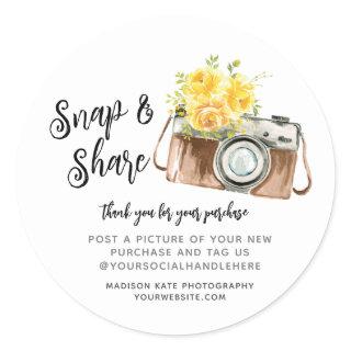 Snap & Share Camera Business Round Sticker