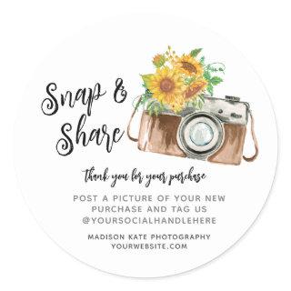 Snap & Share Camera Business Round Sticker