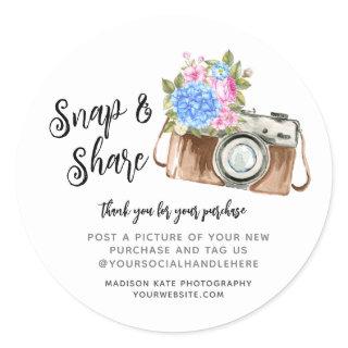 Snap & Share Camera Business Round Sticker