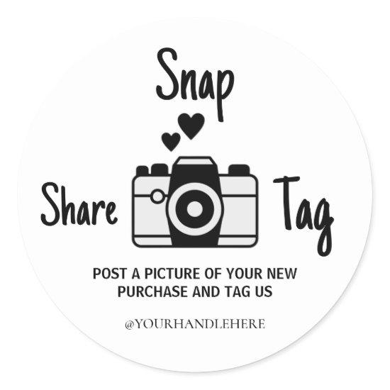 Snap Share Tag Simple Camera Crafts Small Business