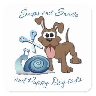 SNIPS SNAILS & PUPPY DOG TAILS ... SQUARE STICKER