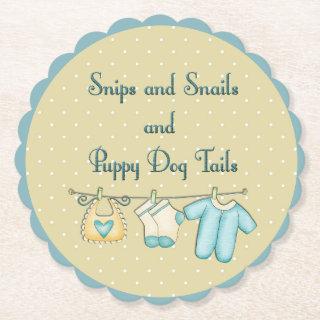 Snips Snails Puppy Dog Tails With Baby Clothes Paper Coaster