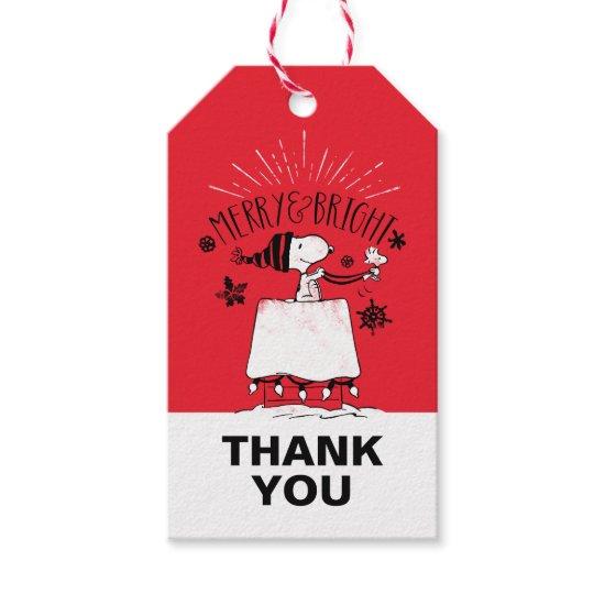 Snoopy and Woodstock - Merry & Bright Gift Tags