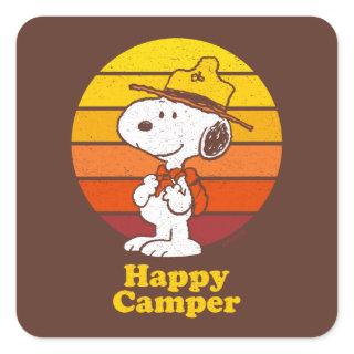 Snoopy | Beagle Scout - Happy Camper Square Sticker