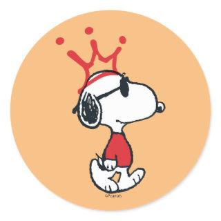 Snoopy - Joe Cool Crown Classic Round Sticker