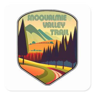 Snoqualmie Valley Trail Washington State Colors Square Sticker