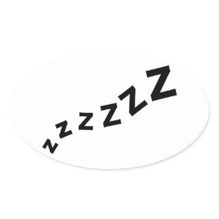 Snore zzz oval sticker