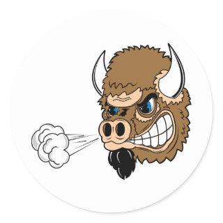 Snorting Bull Classic Round Sticker
