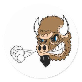 Snorting Bull Classic Round Sticker