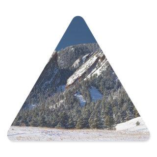 Snow Dusted Flatirons Boulder Colorado Panorama Triangle Sticker