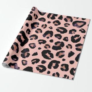 Snow Leopard black gray beige seamless background.