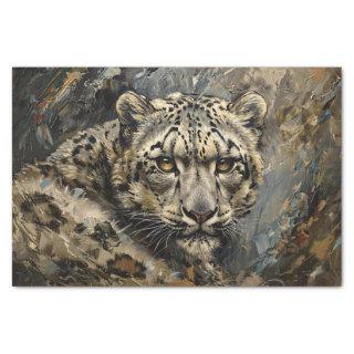 Snow Leopard Painting Decoupage Tissue Paper
