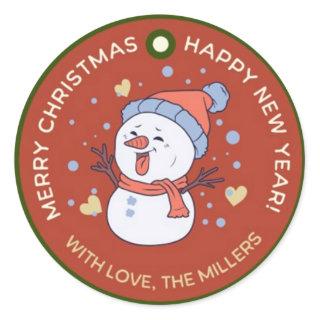 Snow Much Fun: Winter Wardrobe Win Classic Round Sticker