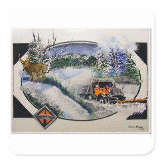 Snow PLow Square Sticker