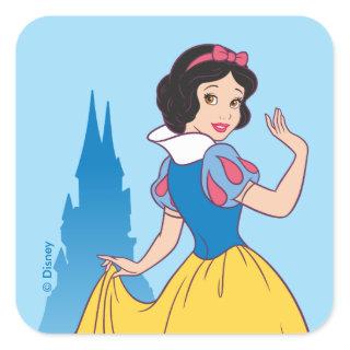 Snow White & Castle Graphic Square Sticker