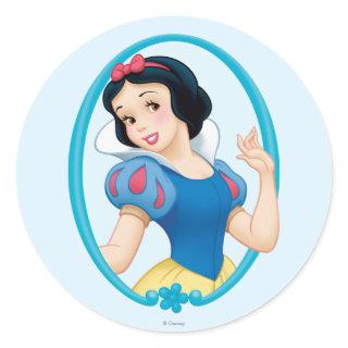 Snow White Frame Classic Round Sticker