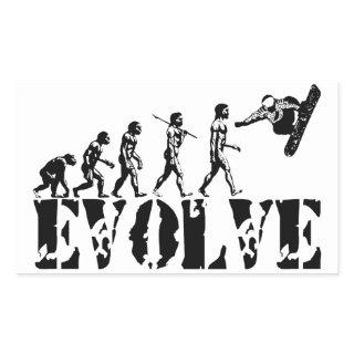 Snowboard Snowbording Sport Evolution Art Rectangular Sticker