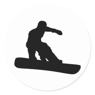 Snowboarder Classic Round Sticker