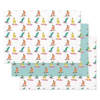 Snowboarders Pattern Holiday Xmas   Sheets
