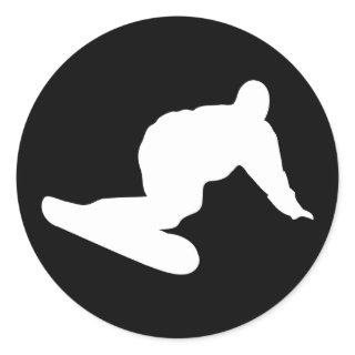 snowboarding icon classic round sticker