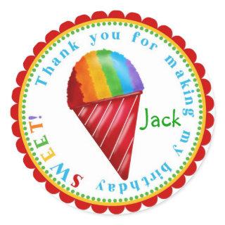 Snowcone Birthday Stickers
