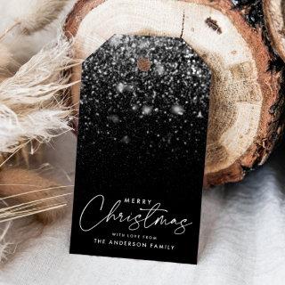 Snowdrift Black Merry Christmas Gift Tags