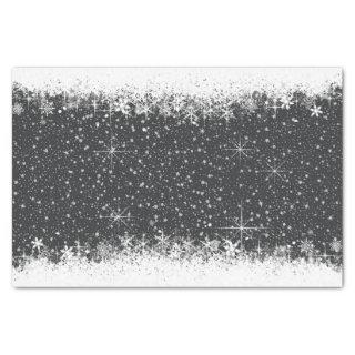 Snowfall and Snow Borders Christmas ID728 Tissue Paper