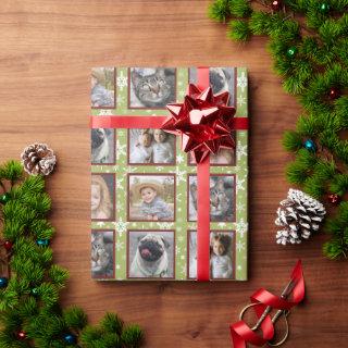 Snowflake 5 Custom Family Photo Collage Green Easy