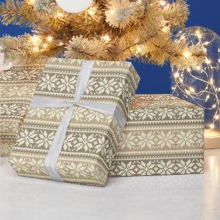 Snowflake Brown Nordic Knit Sweater Pattern