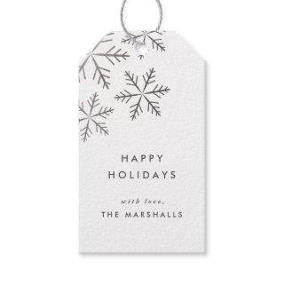 Snowflake Elegant Faux Foil Holiday Gift Tags