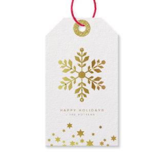 Snowflake | Fun Christmas White & Gold Mini Gift Tags